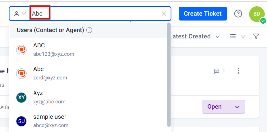 Users Menu