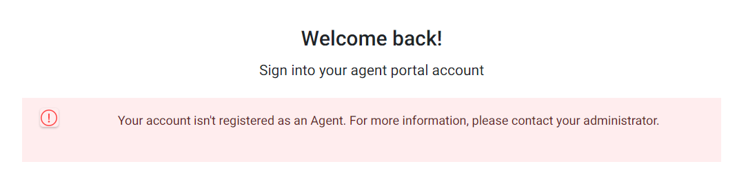 Sign into Agent Portal Account Message