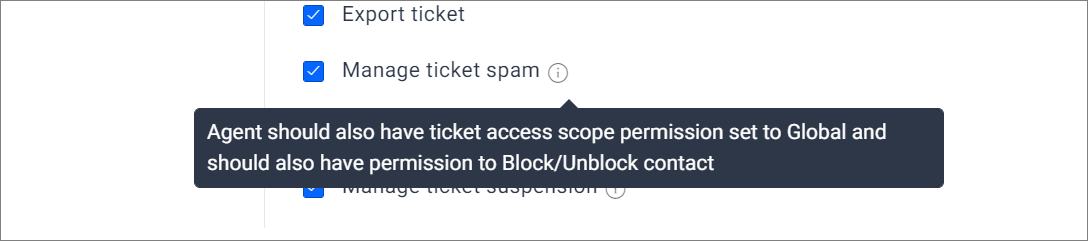 Spam Ticket Permission