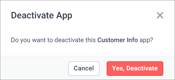 Yes, Deactivate Option