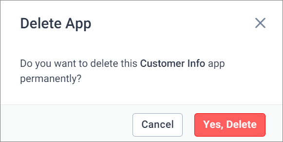 Yes, Delete Option