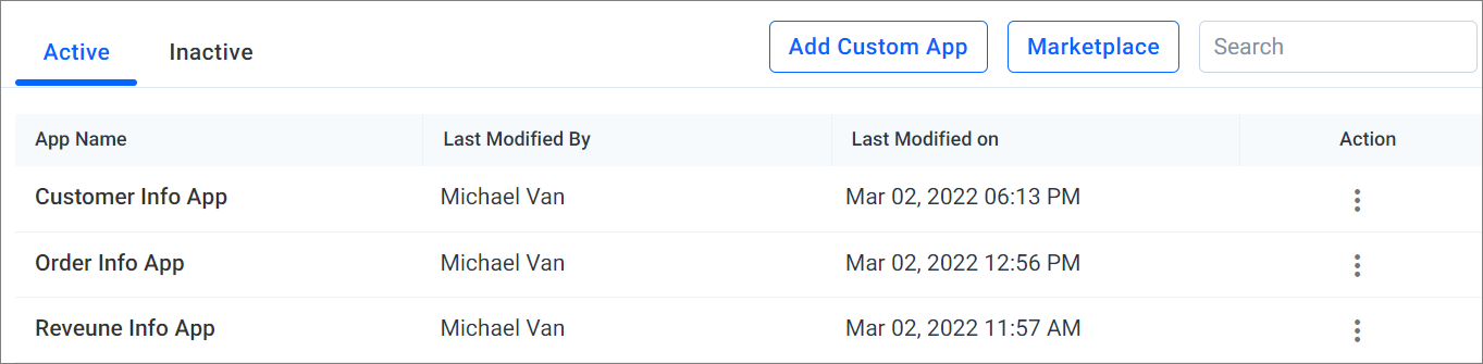 Creating Custom App Option