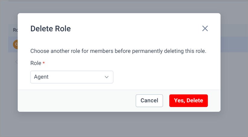 Yes Delete Role Option