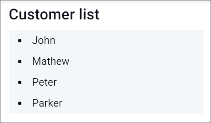 Related Objects In a Bullet Order List
