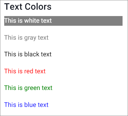 Text Colors