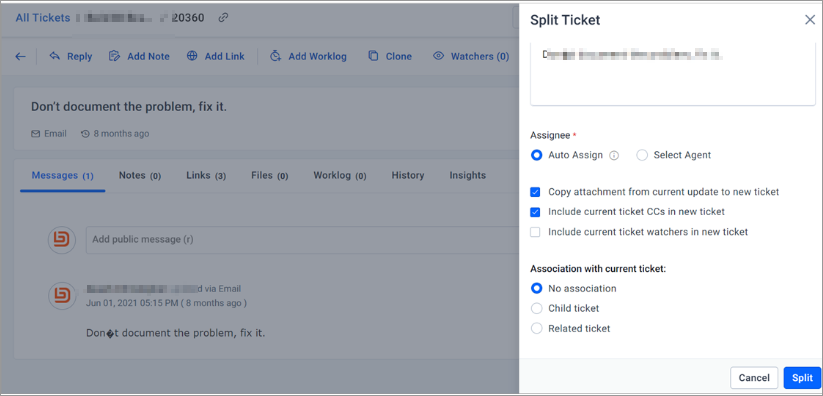 Split Ticket Option