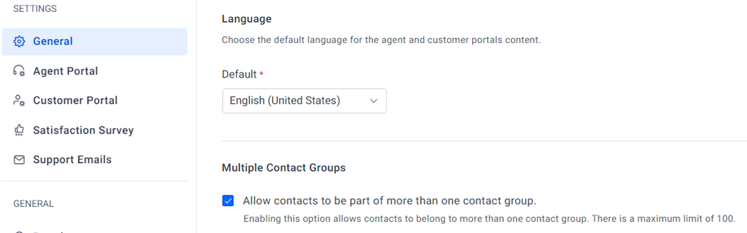 Settings Menu