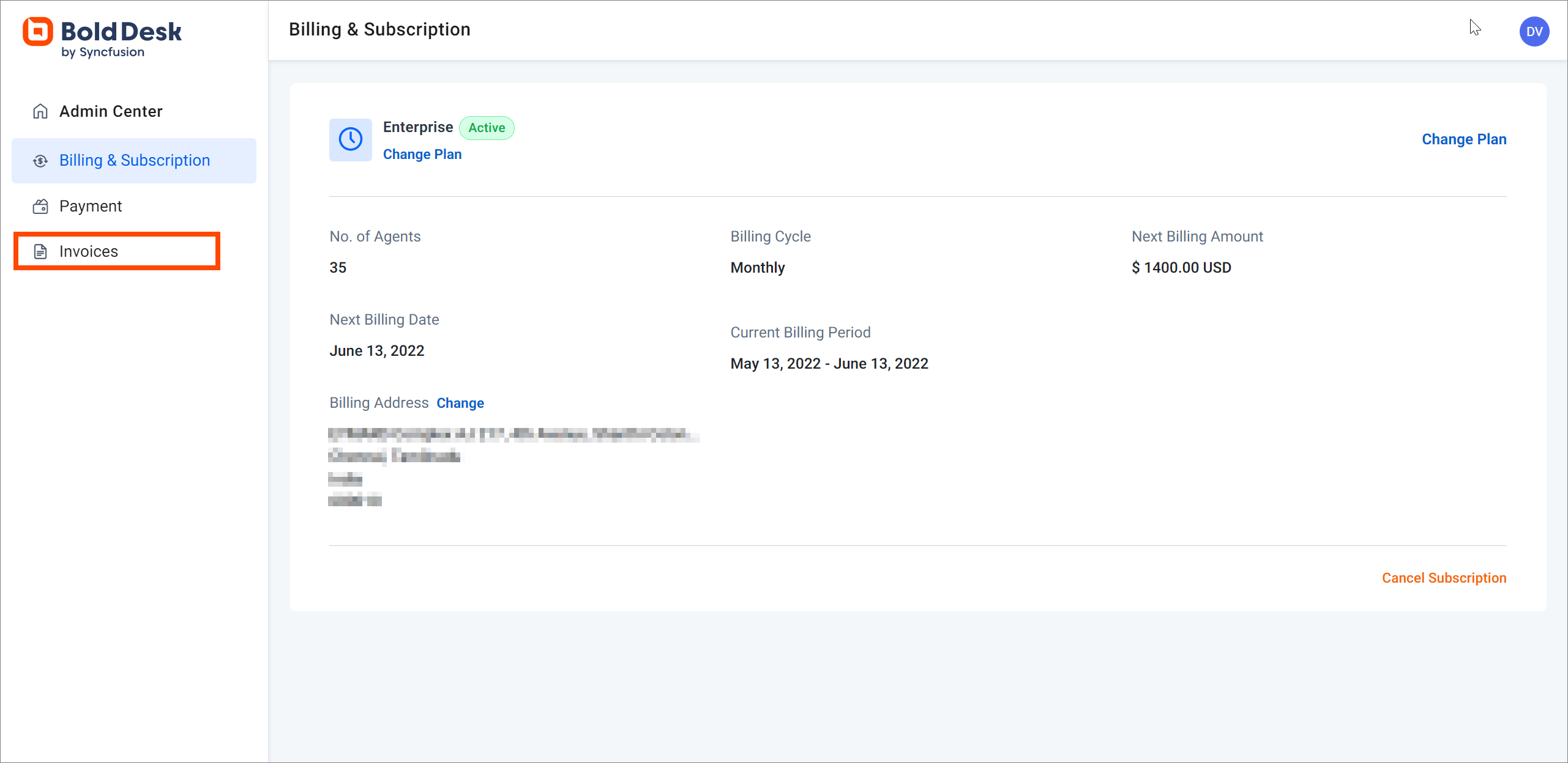 Invoices Option
