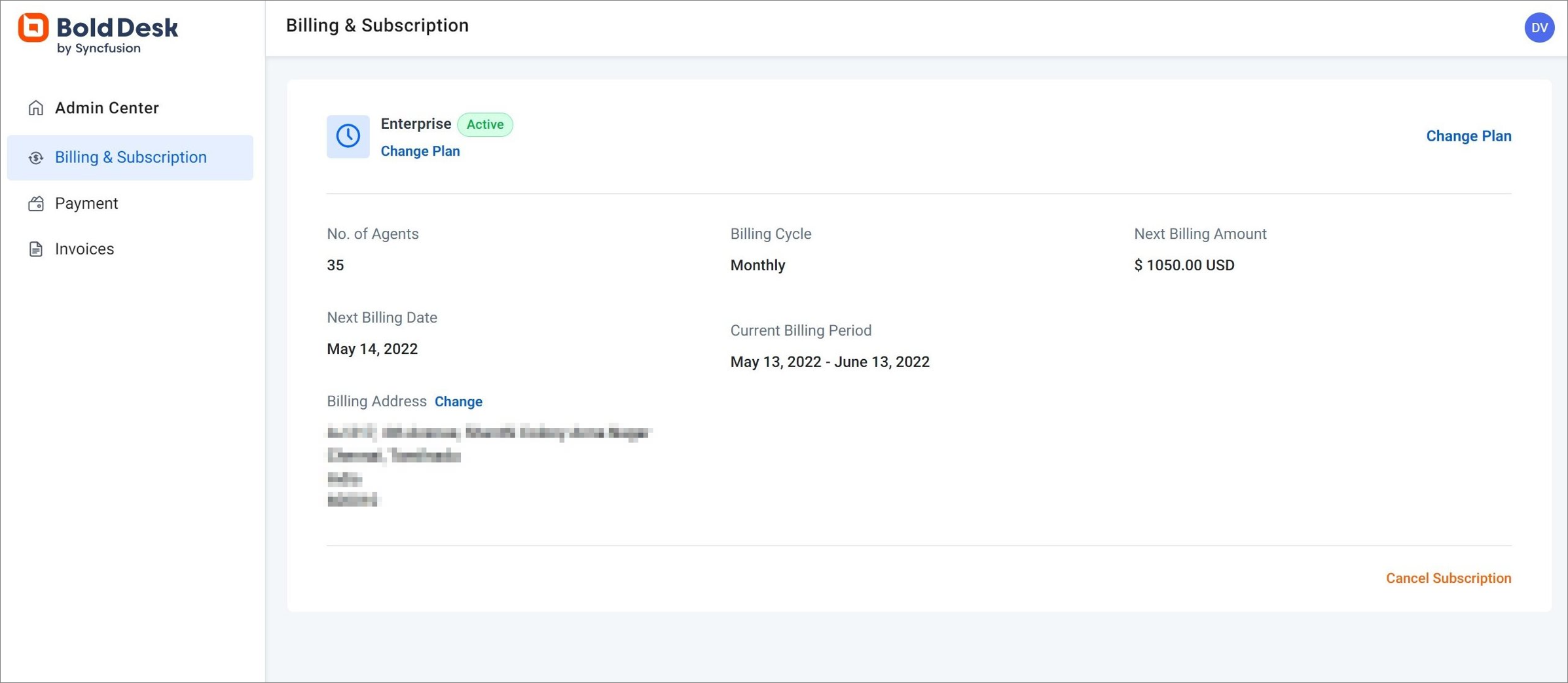 Subscription Details