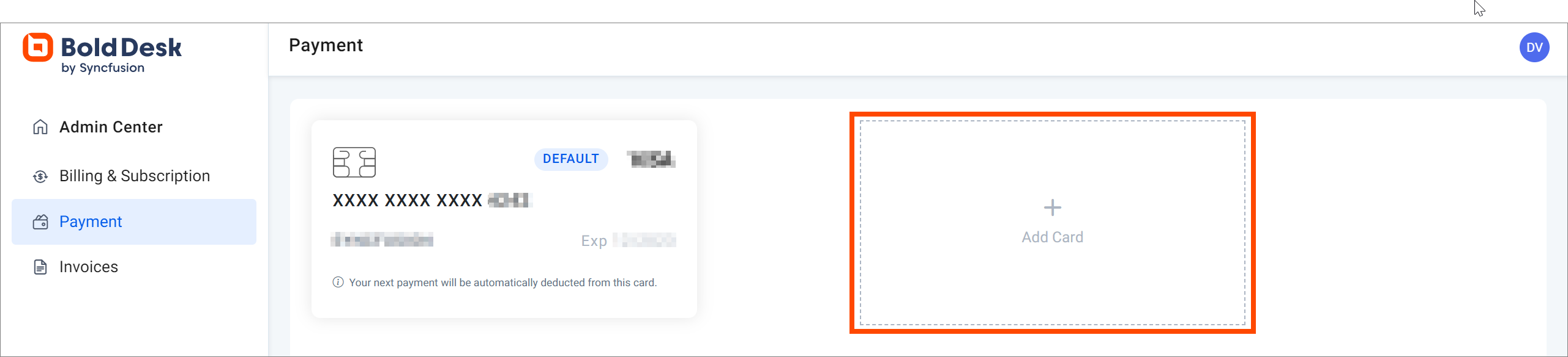 Add Card Pop-up Window