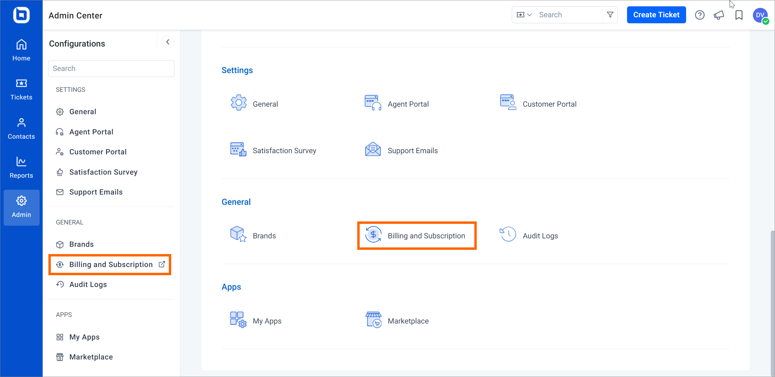 Billing and Subscription Option