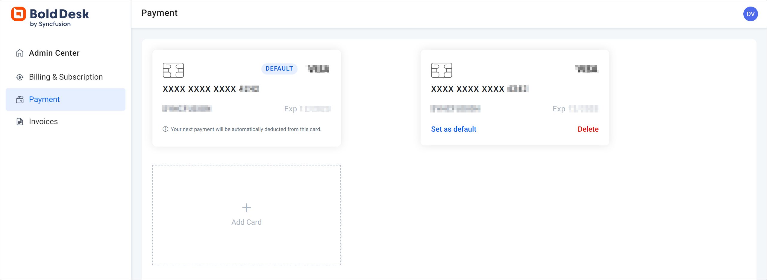 New Payment Details