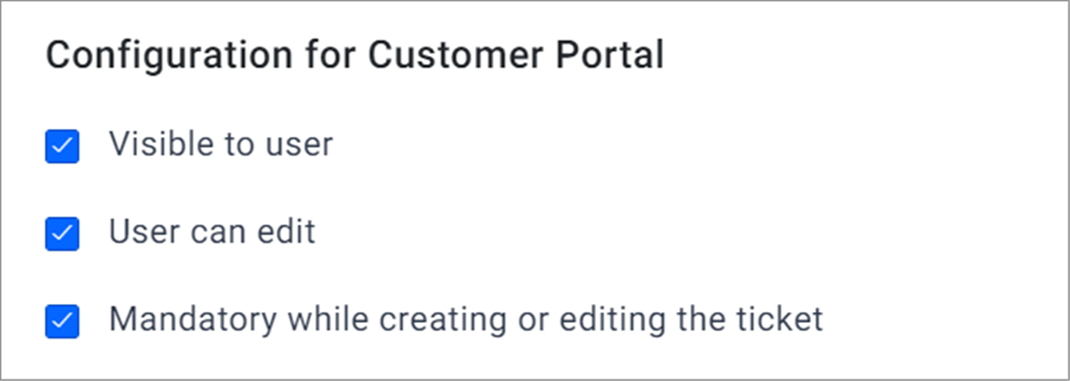 Configuration for Customer Portal Checkbox