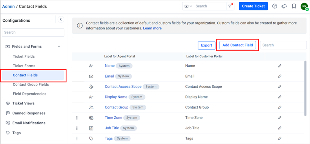 Add Contact Field