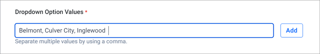 Dropdown Option Values