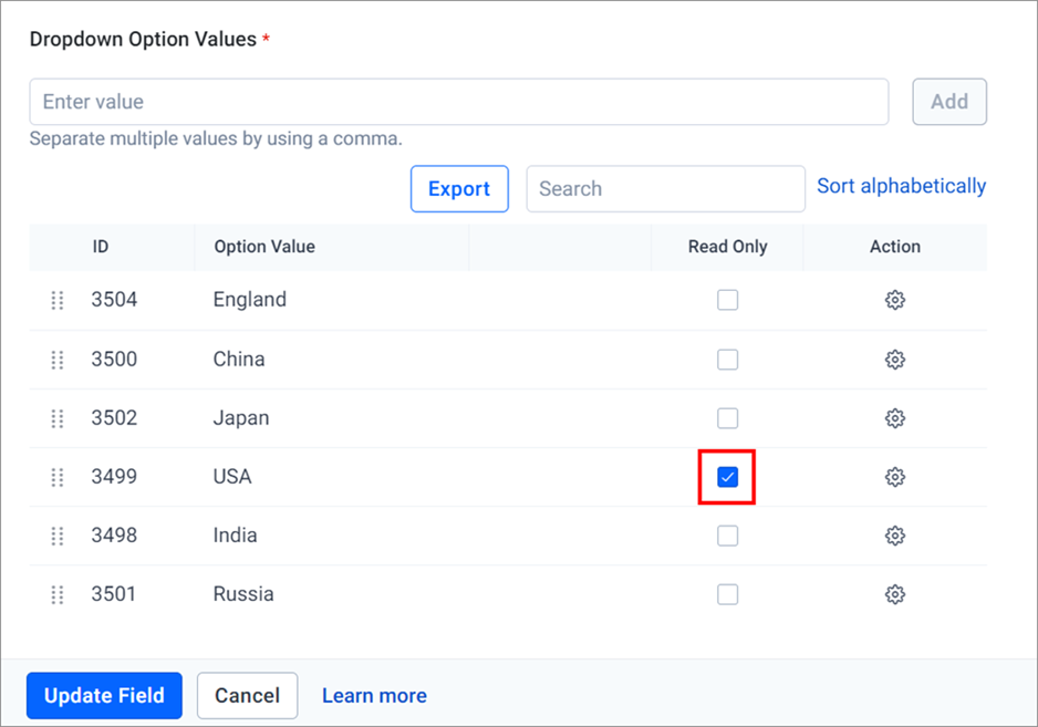 Read Only Checkbox