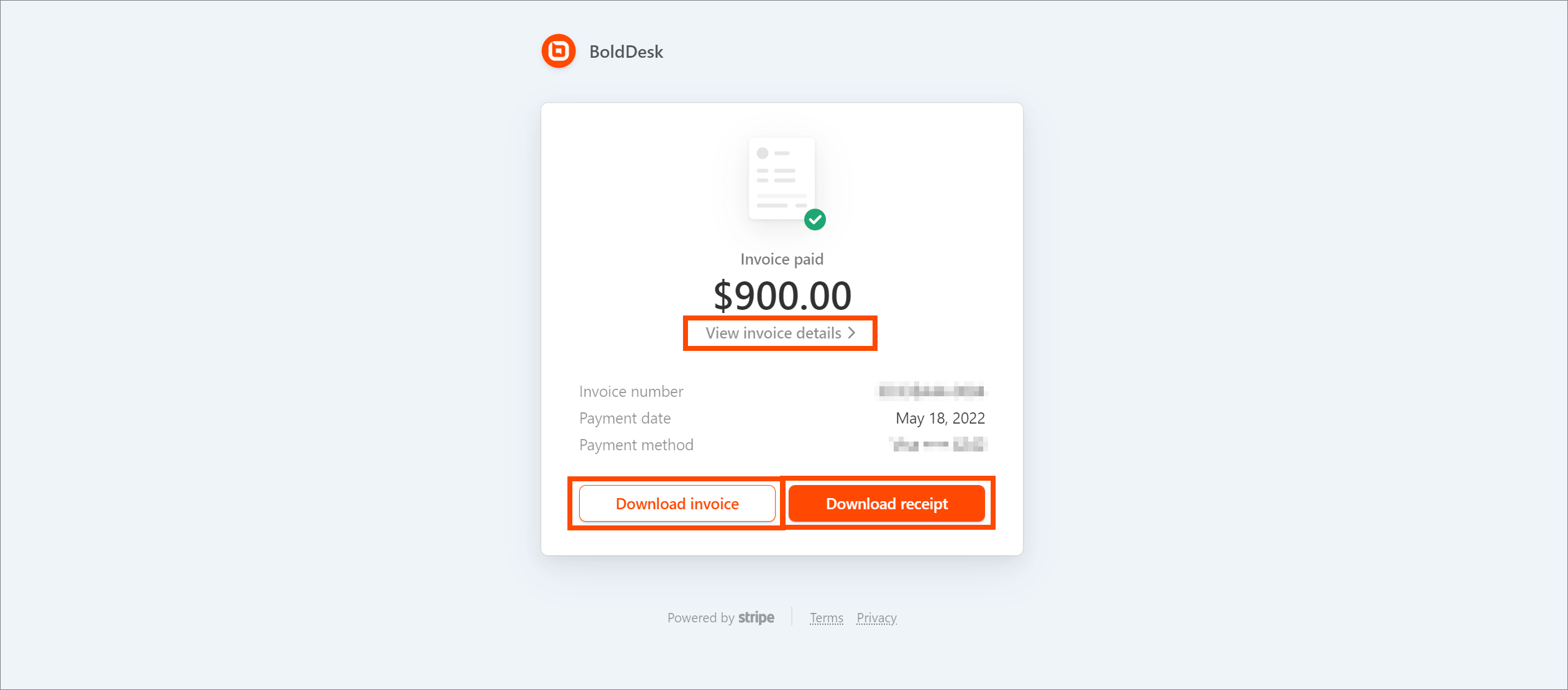 Download Invoice and Receipt Button