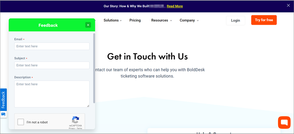 Widget Pop-up Page