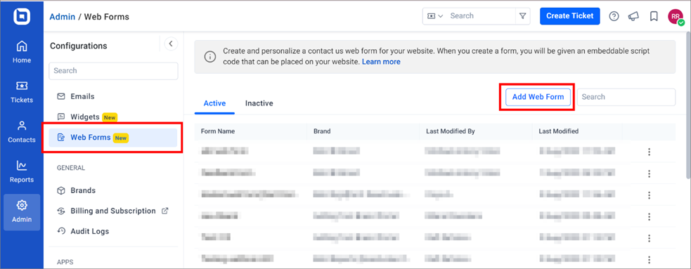 Add Web Form