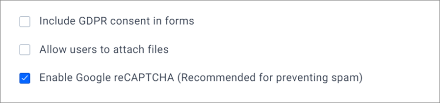 Options to Enable or Disable