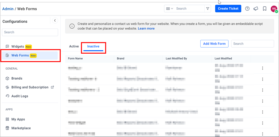Inactive Navigation Bar