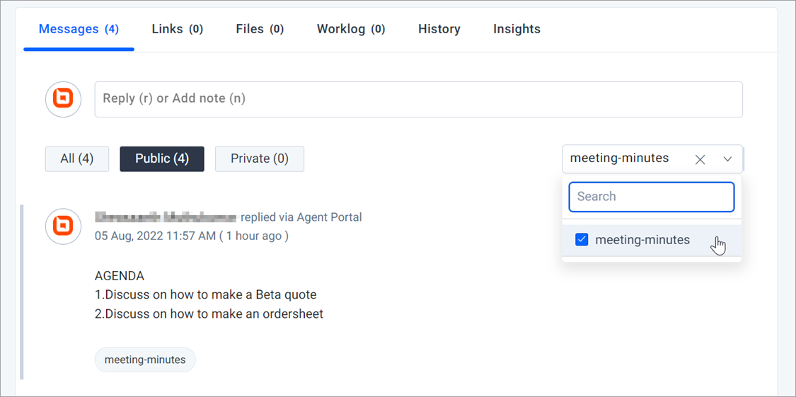 Filter by Tags Dropdown