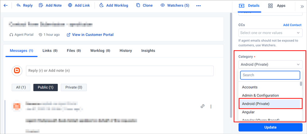 Ticket Profile Page