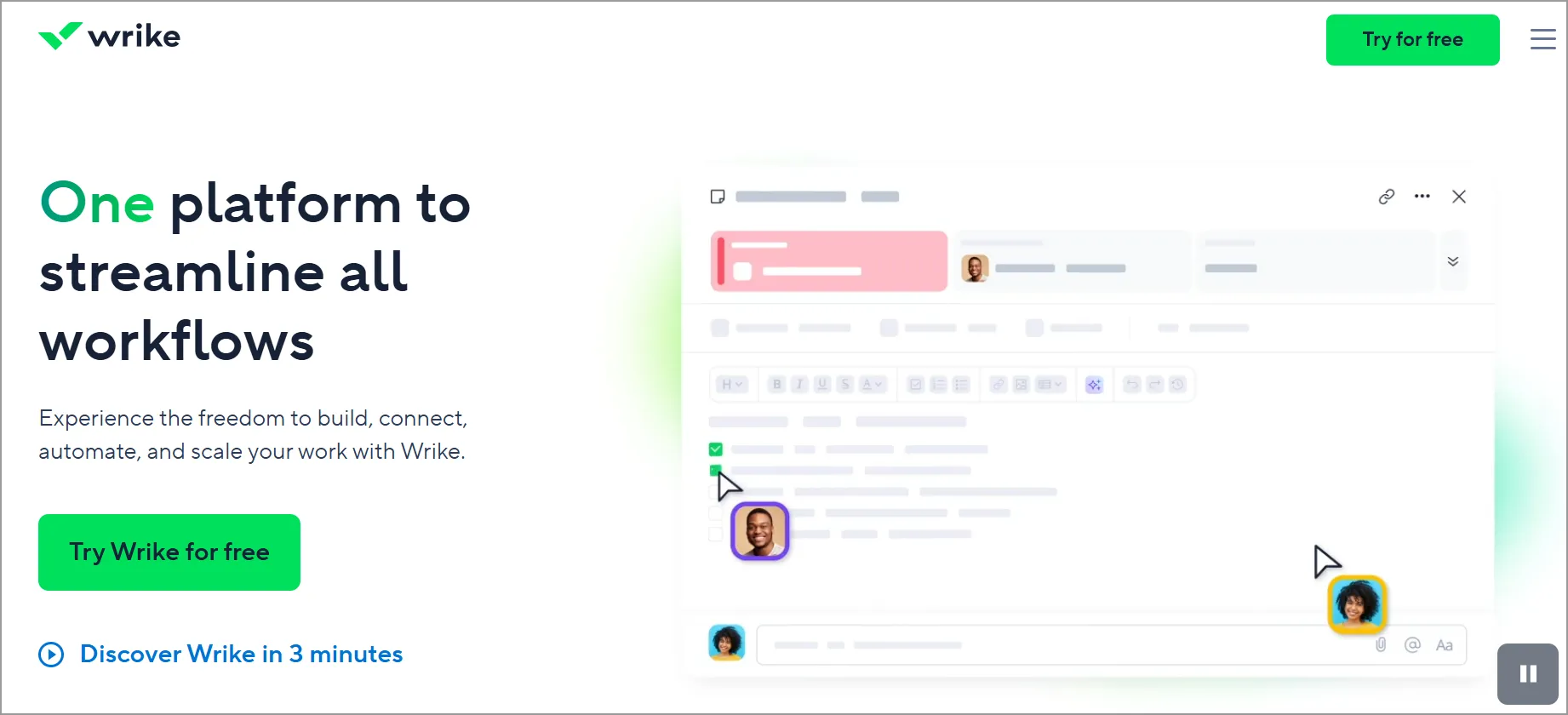 Wrike work management software for workflow automation and team productivity.