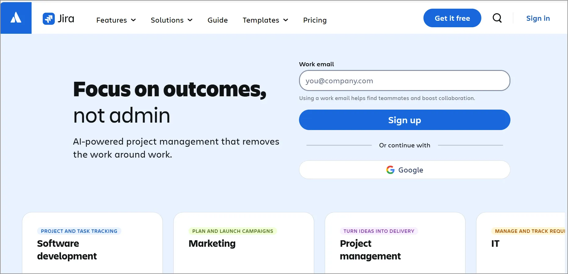 Free project management tool for startups – Jira for ticket organization.