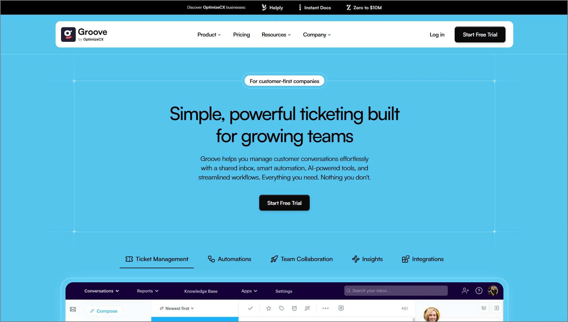 Groove shared inbox, a lightweight Zendesk alternative for email and live chat