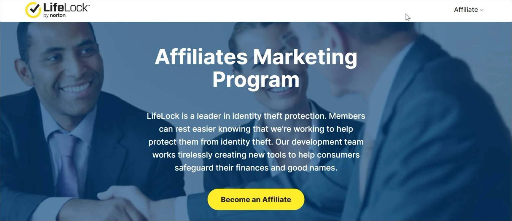 LifeLock affiliate program focused on identity protection SaaS with commission‑based referral marketing