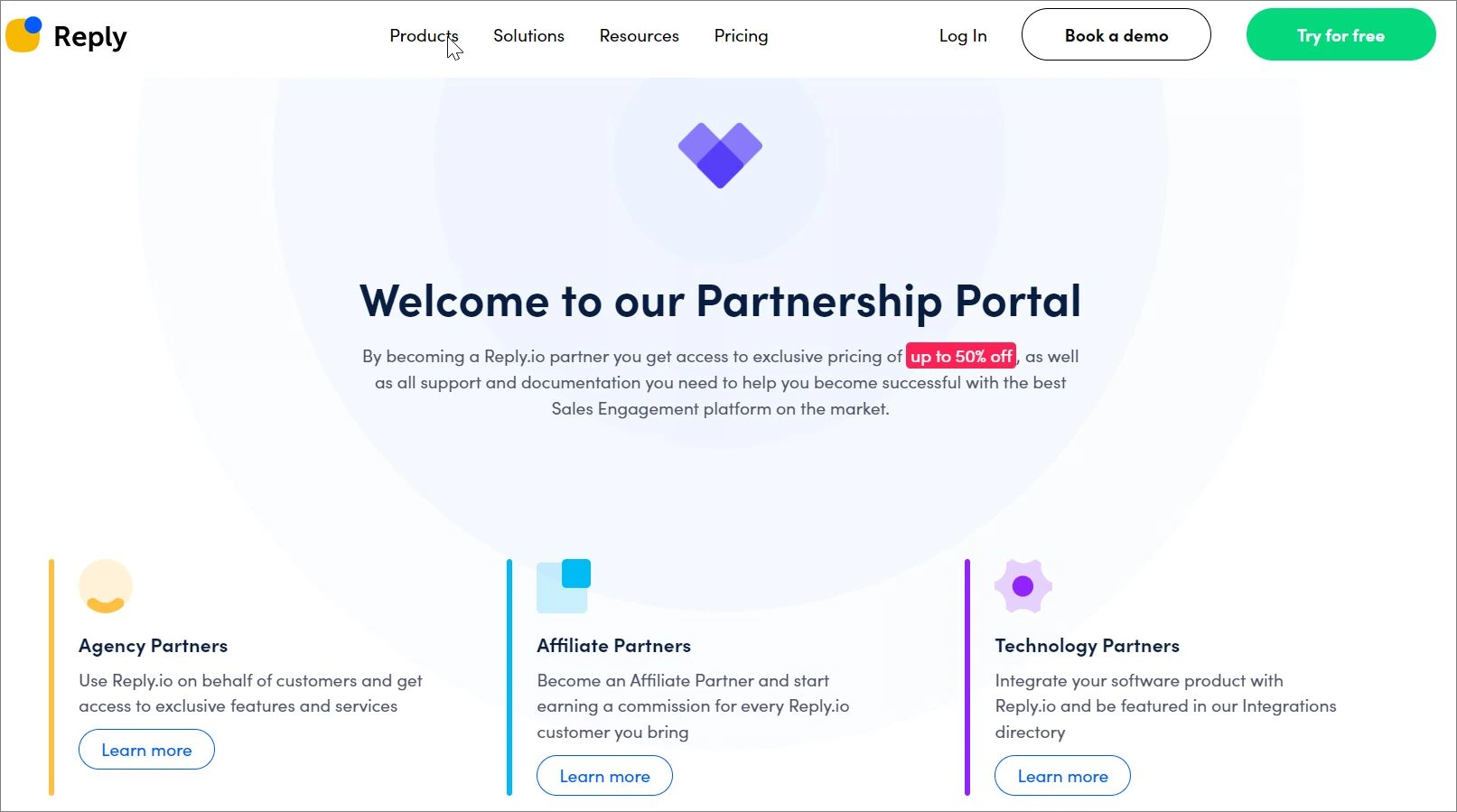 Reply.io affiliate partner program offering commission for promoting sales engagement SaaS platform