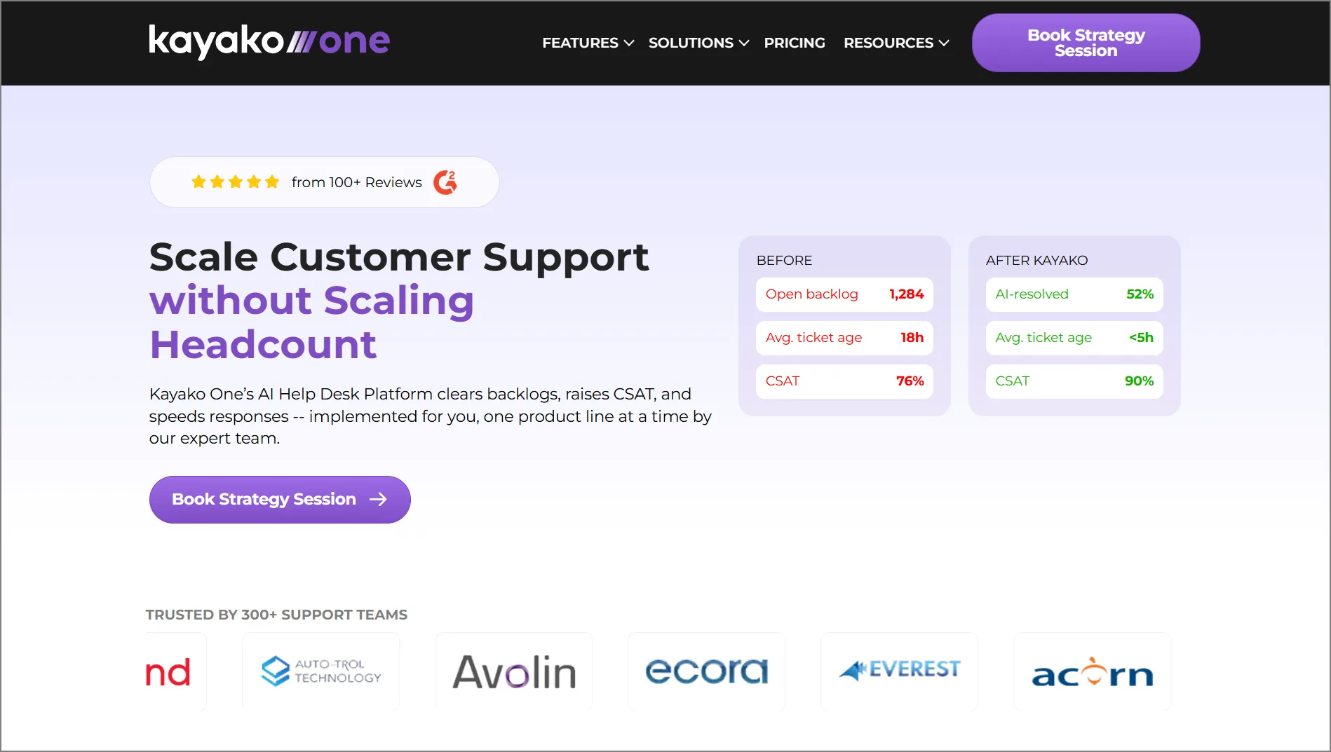 Kayako customer support software highlighting AI help desk features as a scalable HappyFox alternative