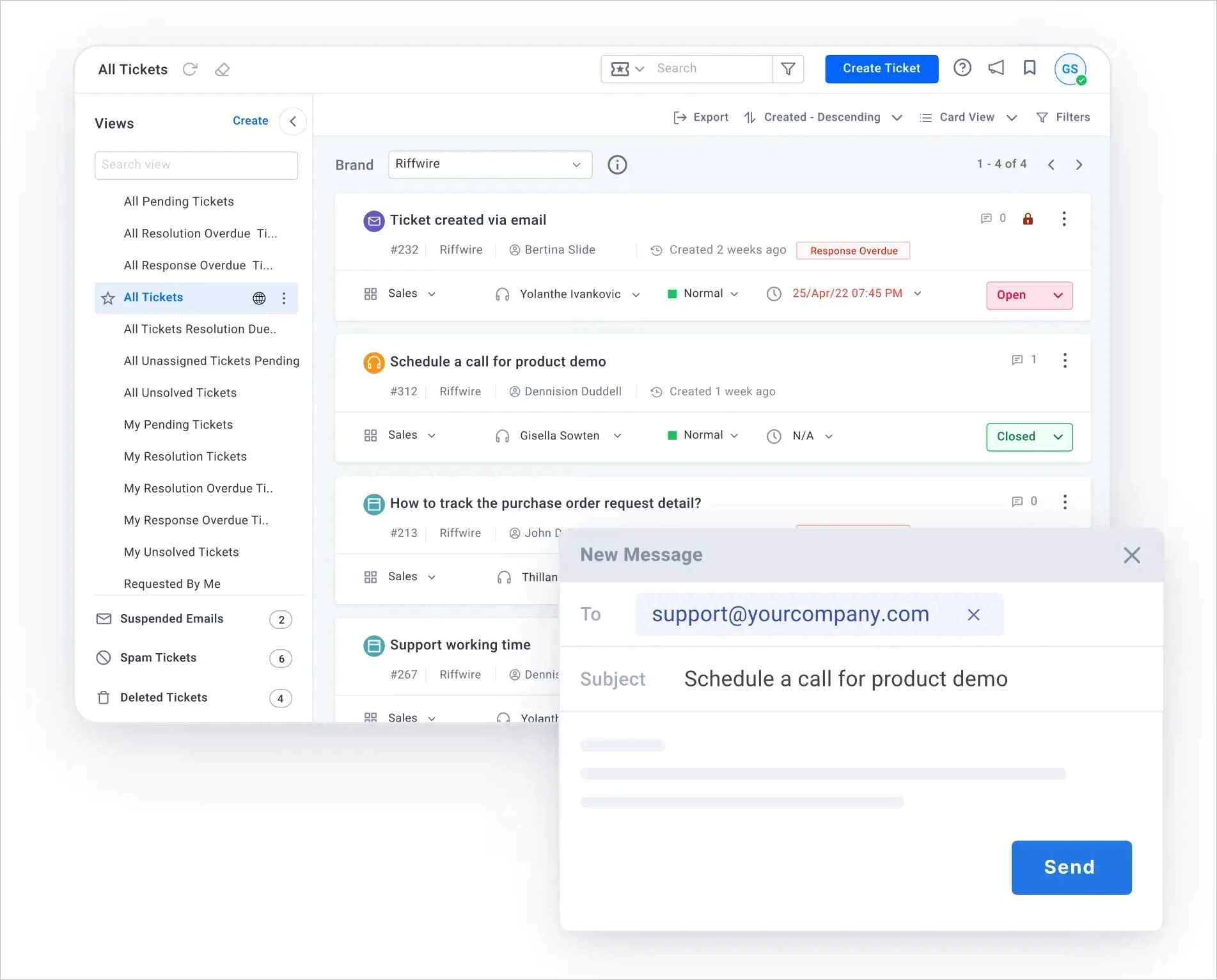 BoldDesk's simple intuitive shared inbox tool