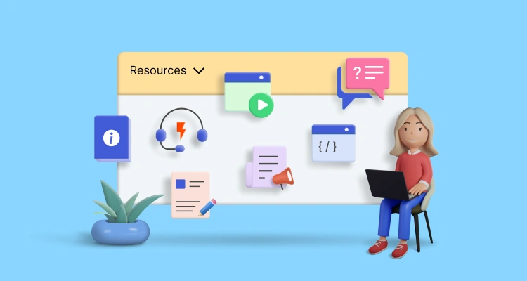 Customer service resources dashboard showing support tools, self‑service options, and customer support knowledge base.