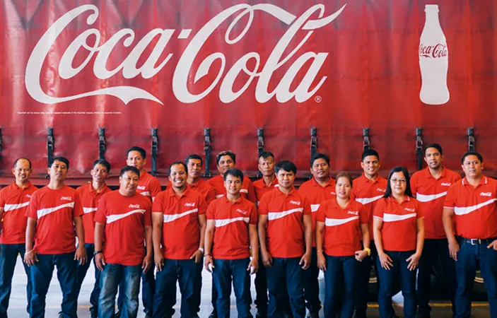 CocaCola's red color scheme as a branding element