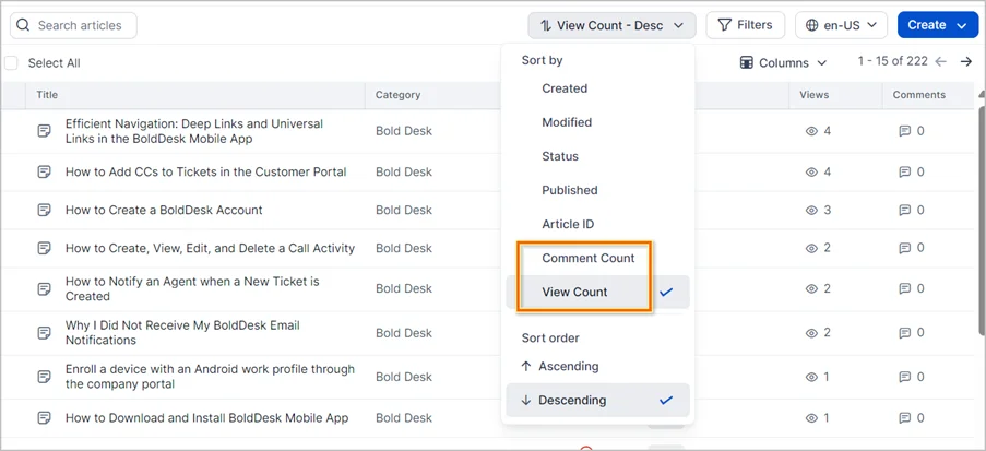 Enhanced article sorting