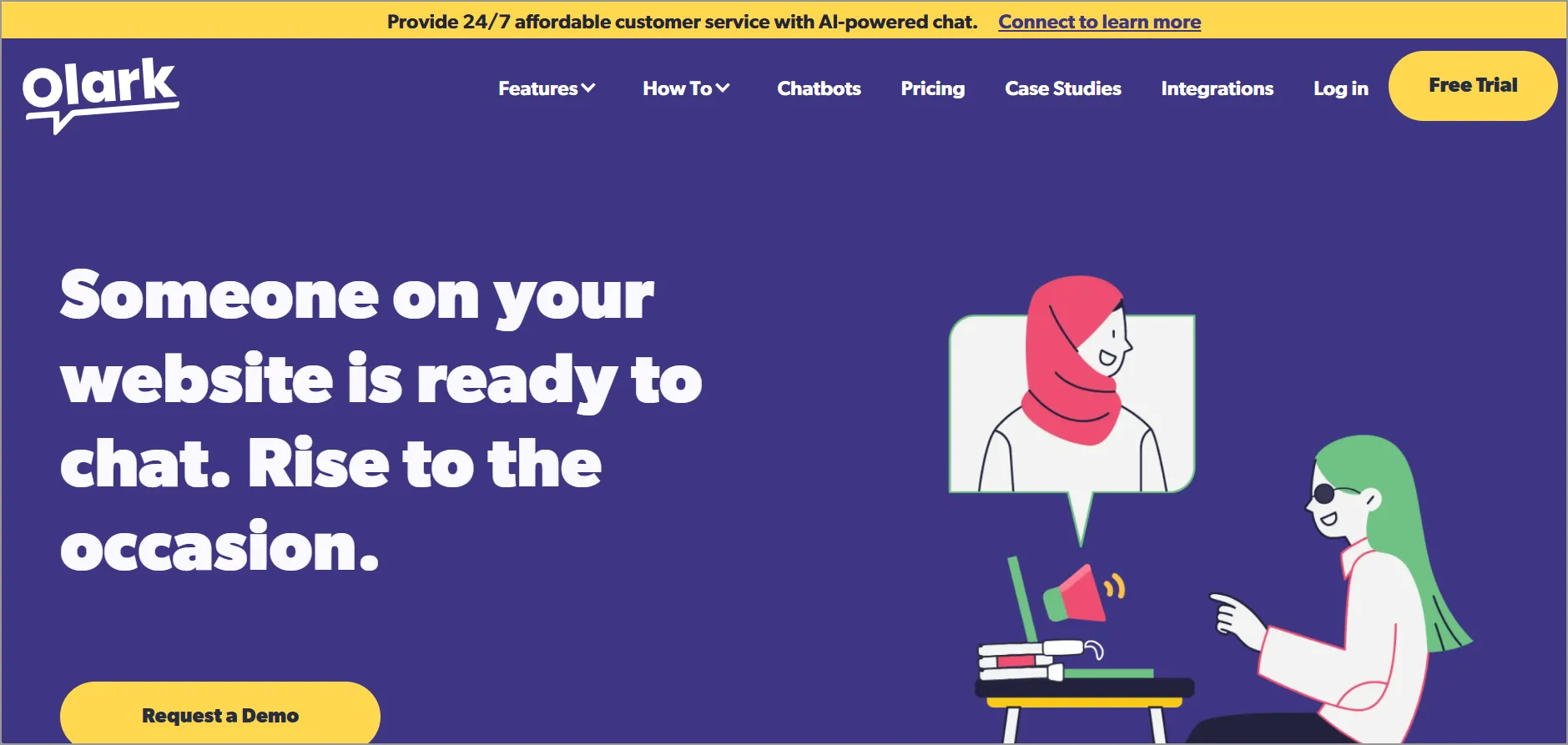 Olark live chat widget for websites offering real-time customer support and online chat assistance