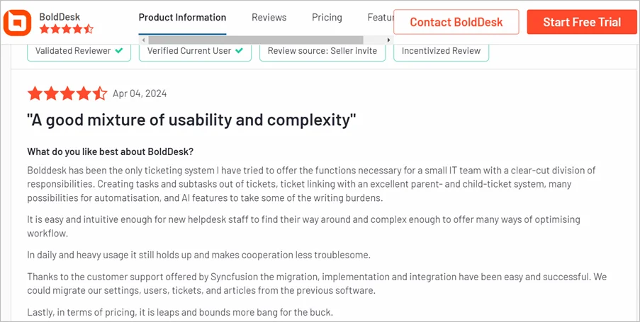 Customer feedback