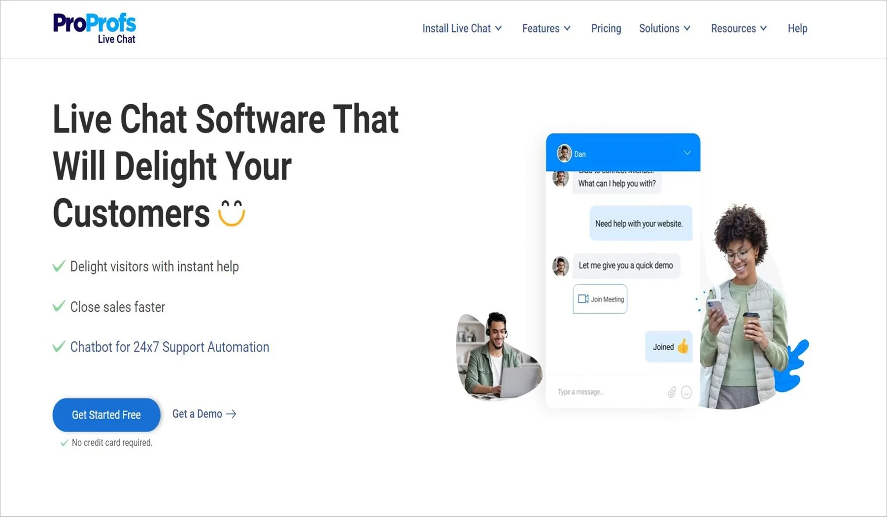 ProProfs ecommerce live chat software for instant customer assistance and sales conversations.