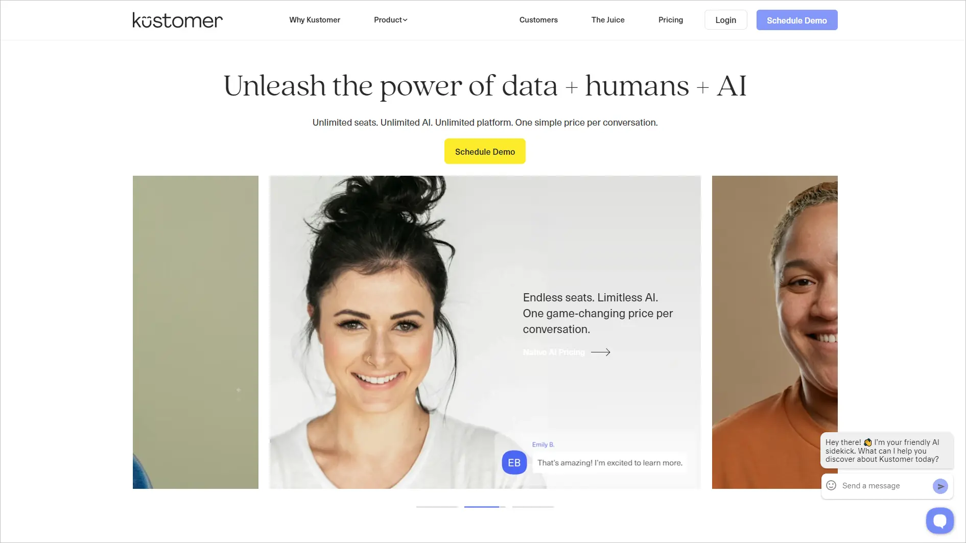 Kustomer AI-powered support platform featured as a scalable LiveAgent alternative for enterprises