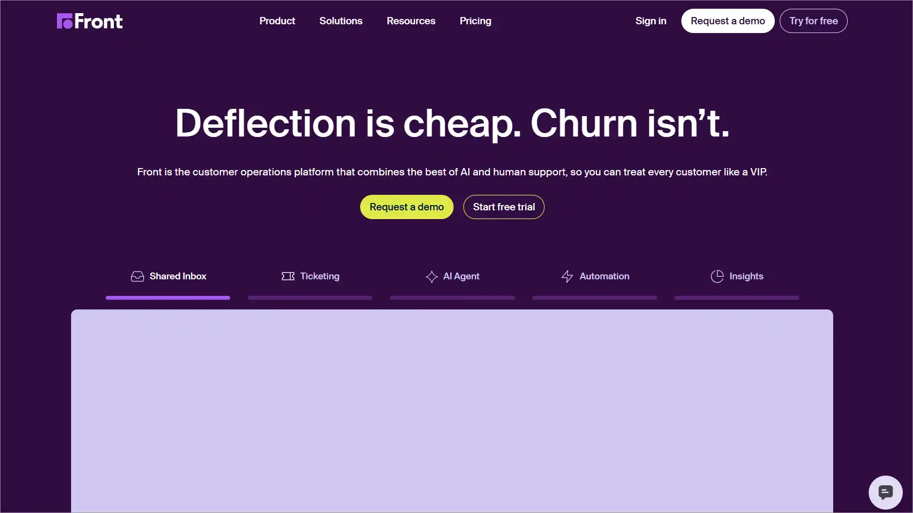 Front customer service platform shown as a LiveAgent alternative for shared inbox and team workflows