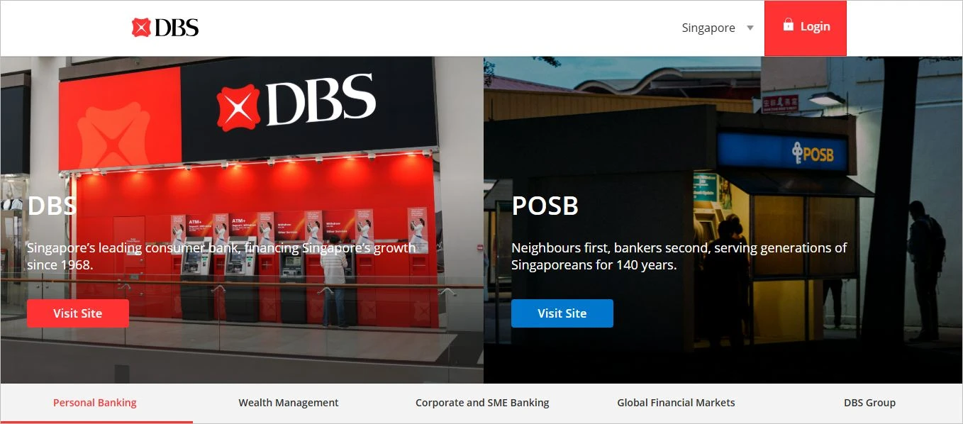 DBS Bank showcasing digital banking customer service and financial planning support