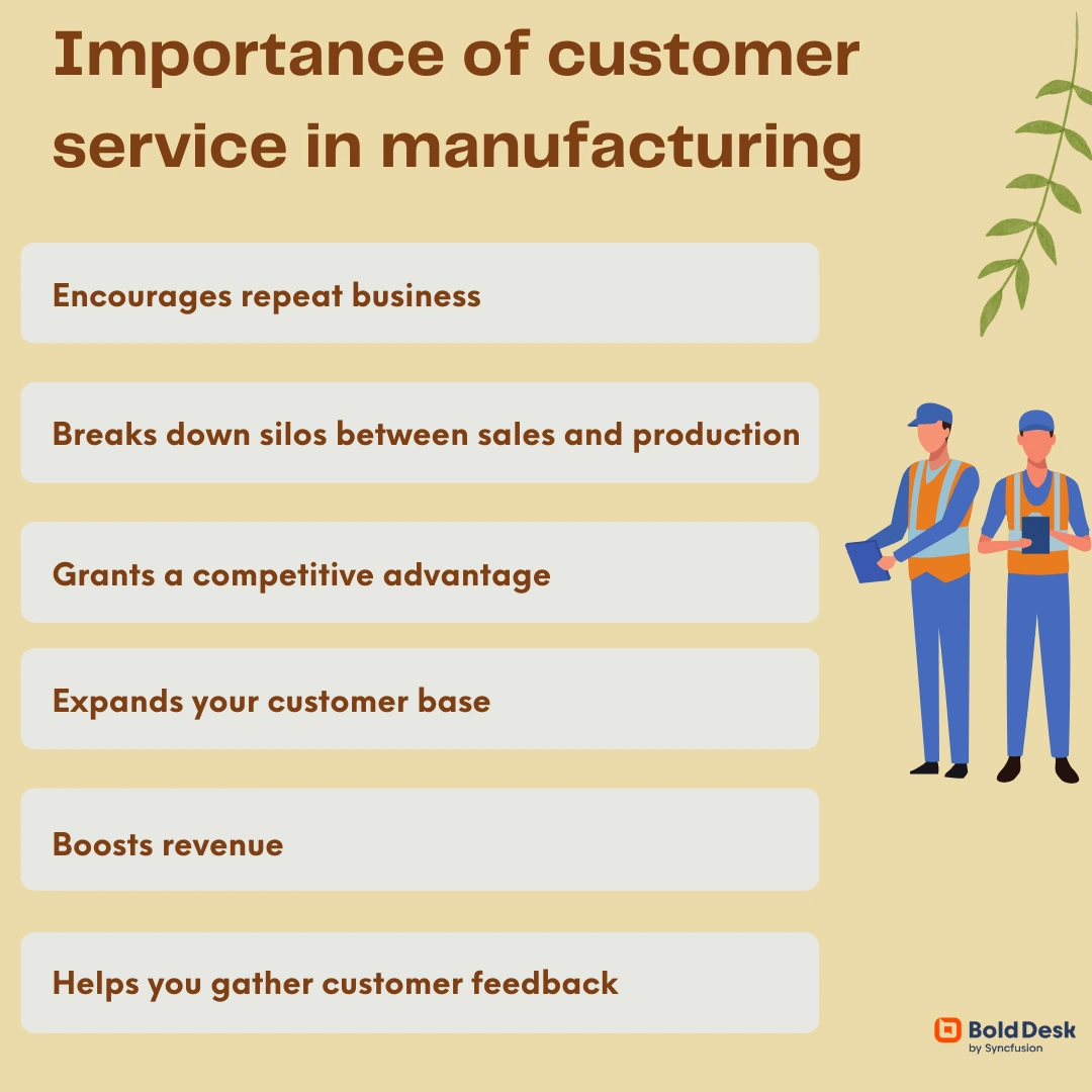 Benefits of customer service in manufacturing