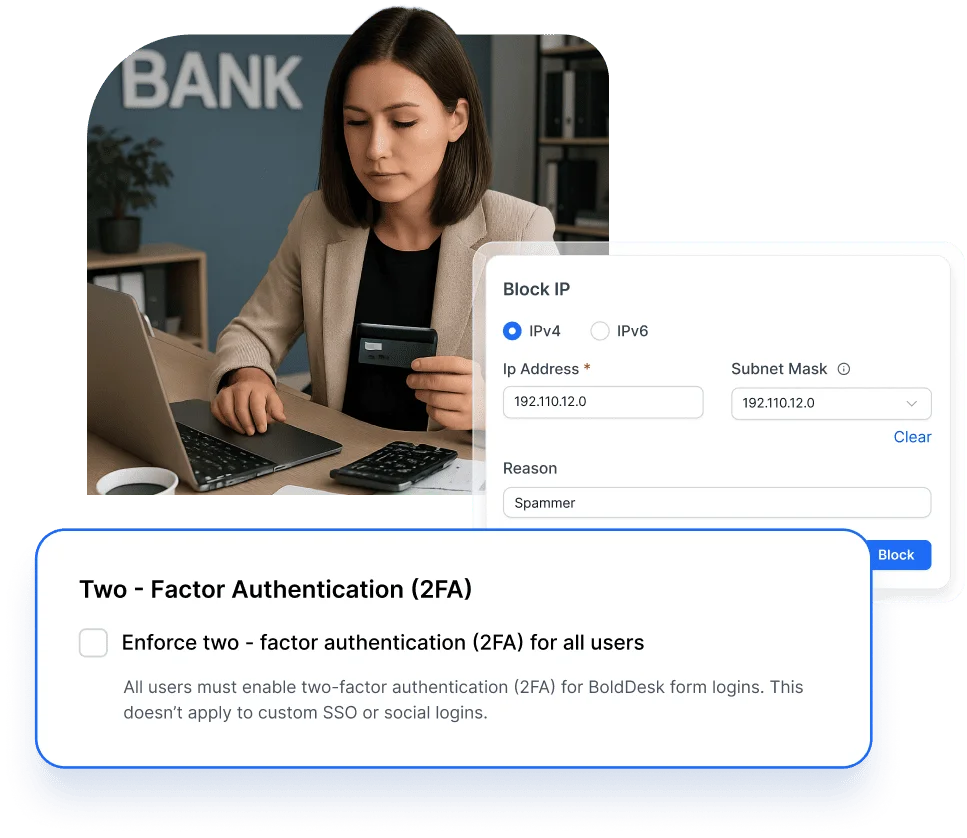 Two-factor authentication enhancing customer service in banking security and protecting customer support access