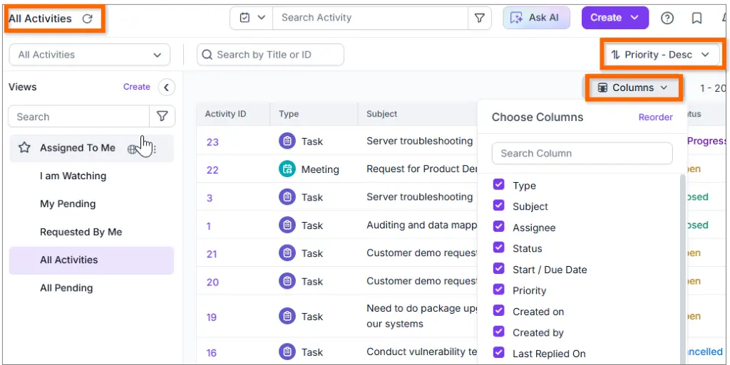 Activity Module Improvements