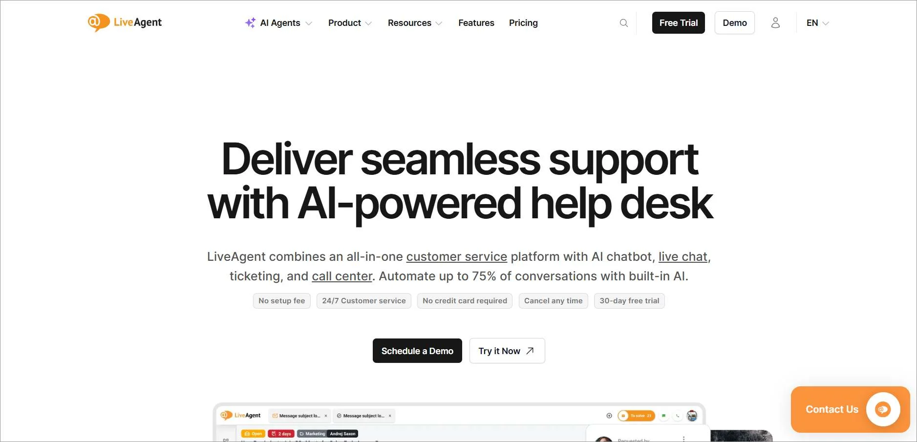 Best Ticketing system LiveAgent platform featuring AI-powered help desk software