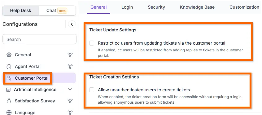Create Ticket Without Login (Customer Portal)