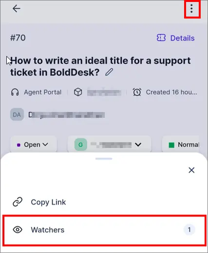 BoldDesk ticket interface with 