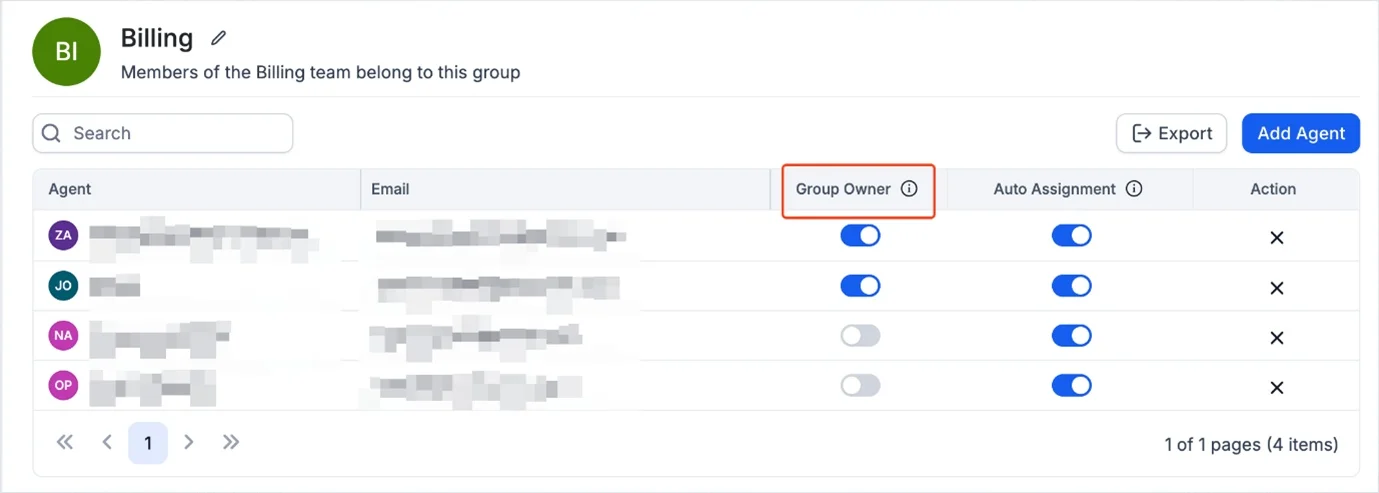 Using group owner option to assign groups